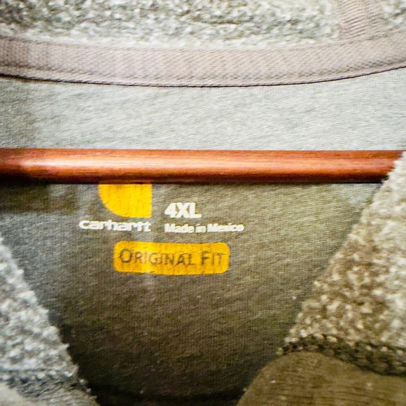 Carhartt Men's Midweight Original Fit Full-Zip Hooded Gray Sweatshirt Sz 4XL - Picture 4 of 6